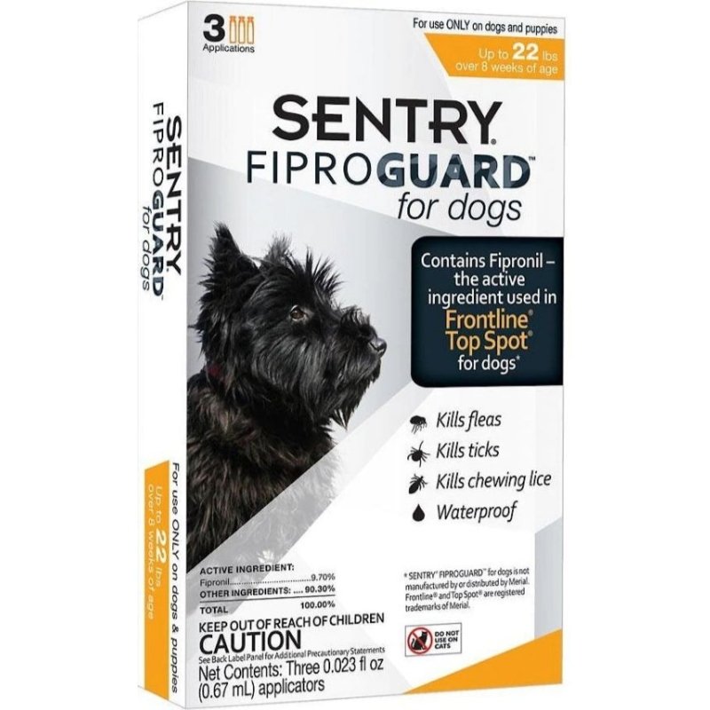 Sentry FiproGuard for Dogs - Dogs up to 22 lbs (3 Doses) Sentry FiproGuard for Dogs - Dogs up to 22 lbs (3 Doses)