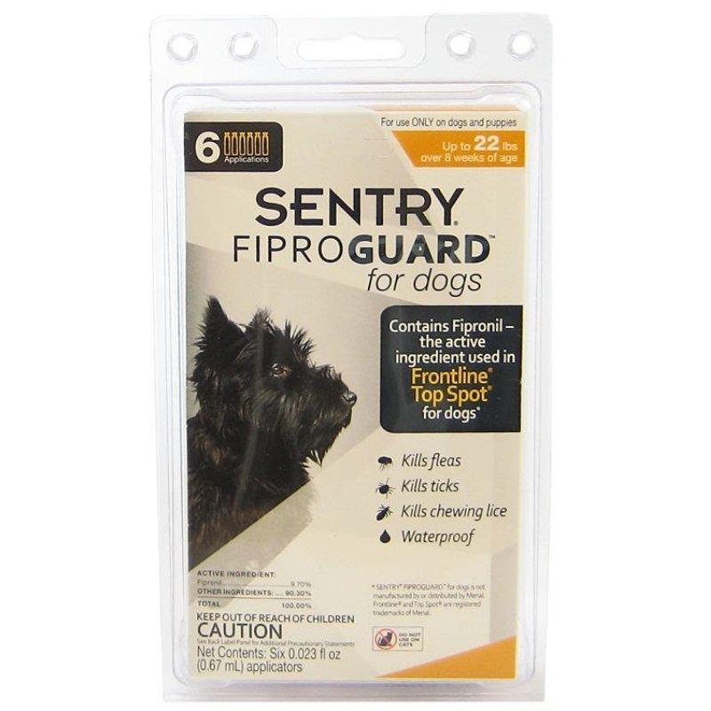 Sentry FiproGuard for Dogs - Dogs up to 22 lbs (6 Doses) Sentry FiproGuard for Dogs - Dogs up to 22 lbs (6 Doses)