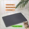 Cat Litter Mat, Kitty Litter Trapping Mat, Double Layer Mats with MiLi Shape Scratching design, Urine Waterproof, Easy Clean, Scatter Control 21" x 14