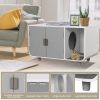 Cat Litter Box Enclosure Furniture with Removable Mat