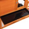 Large Triple-Compartment Rabbit Hutch - Orange