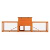 Large Triple-Compartment Rabbit Hutch - Orange