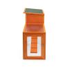 Large Triple-Compartment Rabbit Hutch - Orange