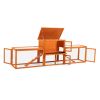 Large Triple-Compartment Rabbit Hutch - Orange