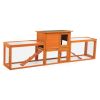 Large Triple-Compartment Rabbit Hutch - Orange