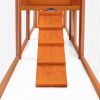 Large Triple-Compartment Rabbit Hutch - Orange