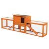 Large Triple-Compartment Rabbit Hutch - Orange