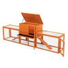 Large Triple-Compartment Rabbit Hutch - Orange