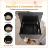 Wooden Cat Litter Box Enclosure with Top Opening Side Table