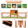 Large Triple-Compartment Rabbit Hutch - Orange